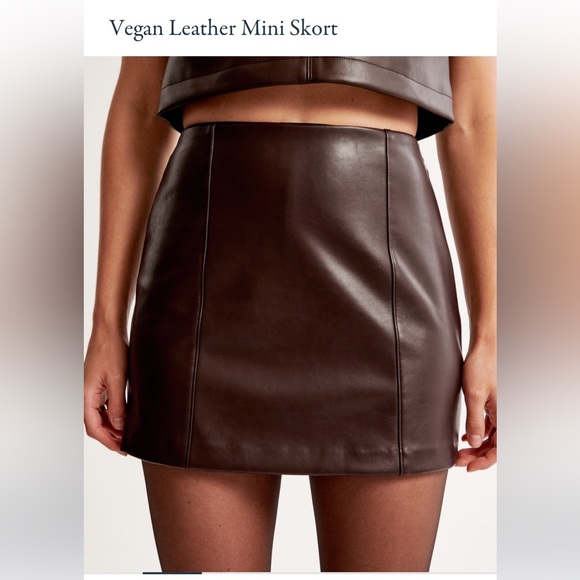 Abercrombie & Fitch Pants - The A&F Vegan Leather Mini Skort